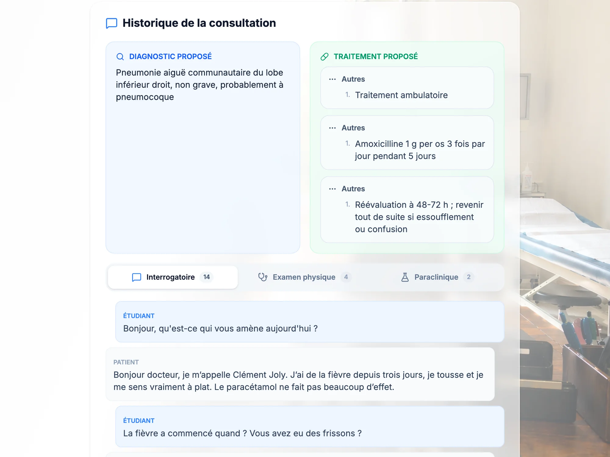 Real screenshot: a student’s consultation as seen by their supervisor